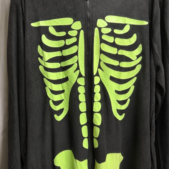 NWT #followme Unisex Skeleton Bodysuit XXL, Glow Green Bones! Cosplay, Pajamas - Picture 5 of 12
